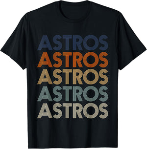 Vintage Astros Retro Style 70s 80s First Name T-Shirt - T-Shirt | Black