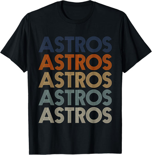 Vintage Astros Retro Style 70s 80s First Name T-Shirt - T-Shirt | Black