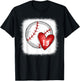 Bleached Custom Baseball Mom Number 13 Heart for Mom T-Shirt - T-Shirt | Black