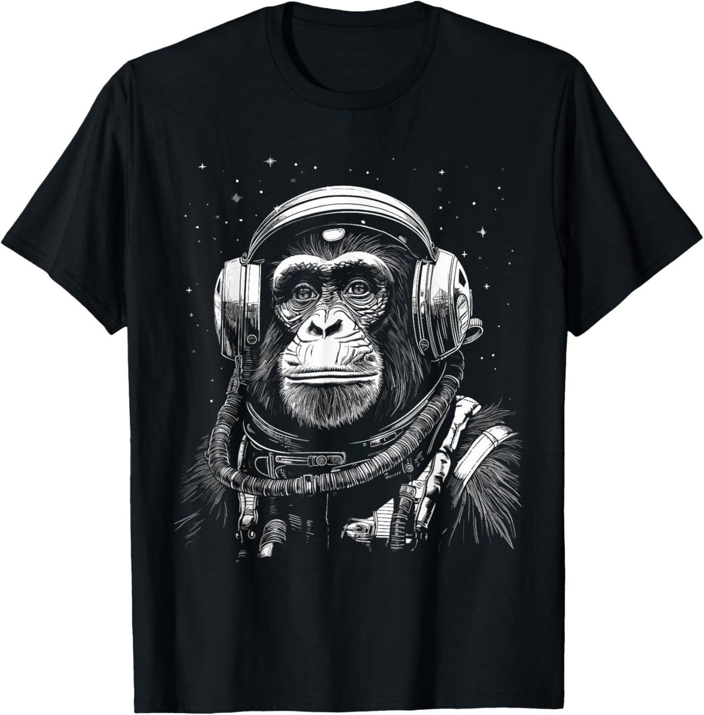 Astronaut Monkey Space Exploration T-Shirt - T-Shirt | Black