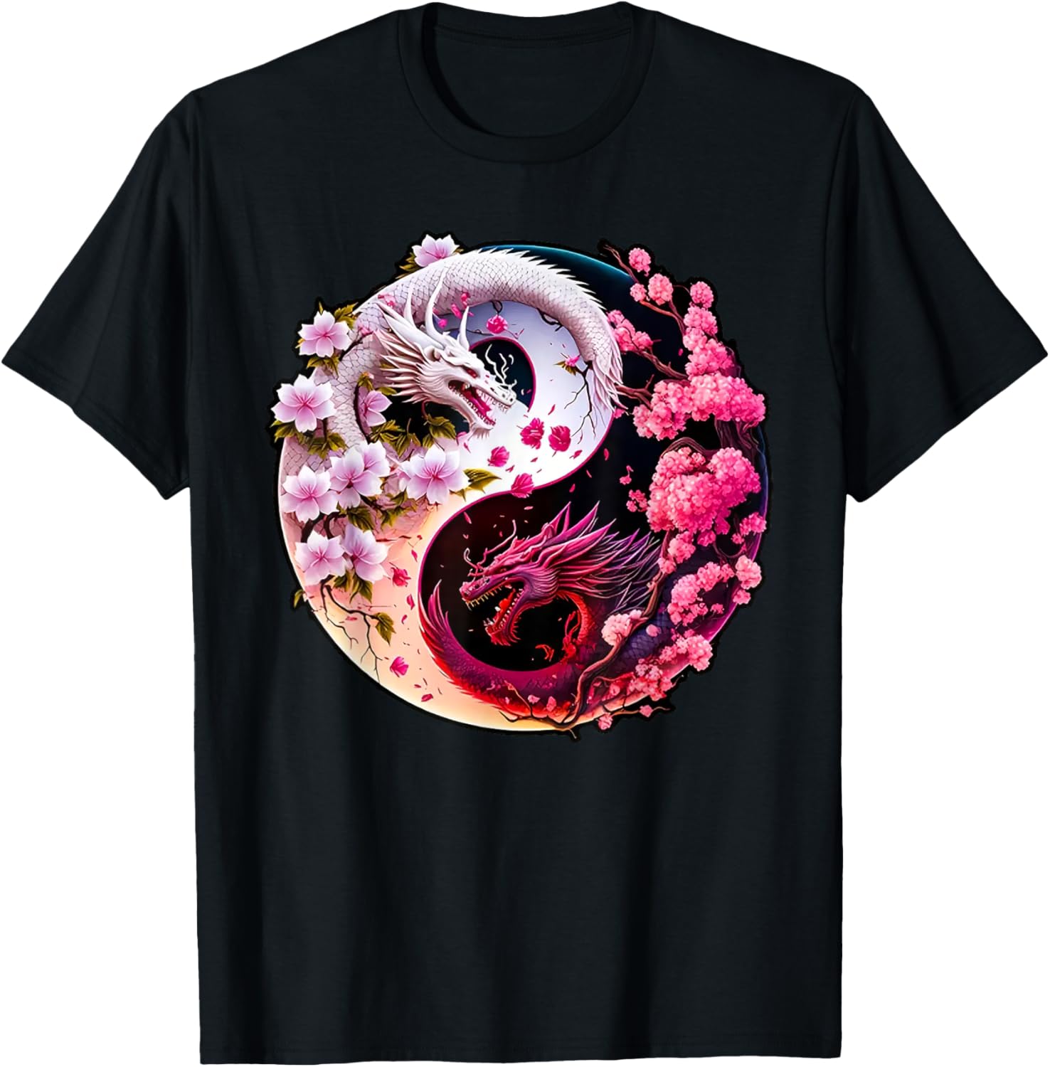 Dragon Yin Yang Chinese New Year 2024 Year Of The Dragon T-Shirt - T-Shirt | Black