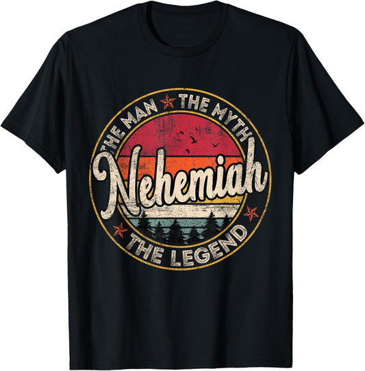 Nehemiah The Man The Myth The Legend Personalized Name T-Shirt - T-Shirt | Black