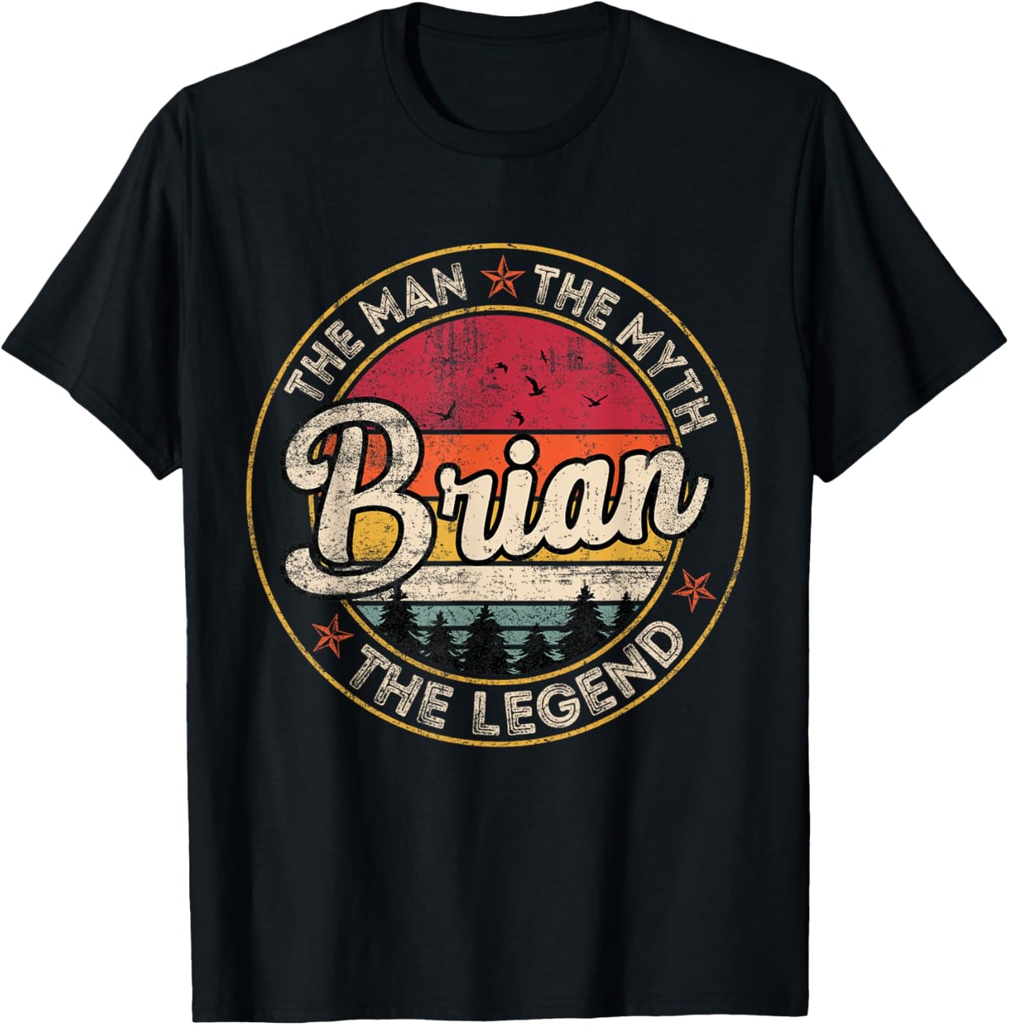 Brian The Man The Myth The Legend Personalized Name T-Shirt - T-Shirt | Black