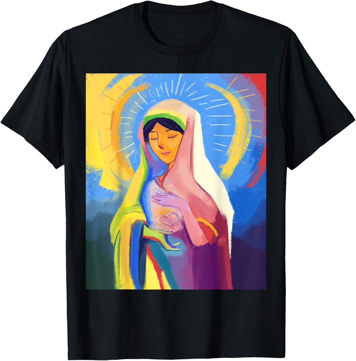 Our Blessed Mother Mary Mother Of Jesus Pro Life Catholic T-Shirt - T-Shirt | Black