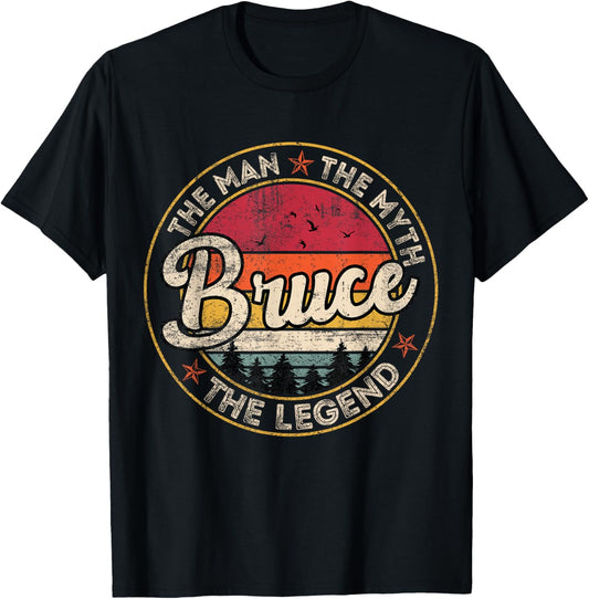 Bruce The Man The Myth The Legend Personalized Name T-Shirt - T-Shirt | Black