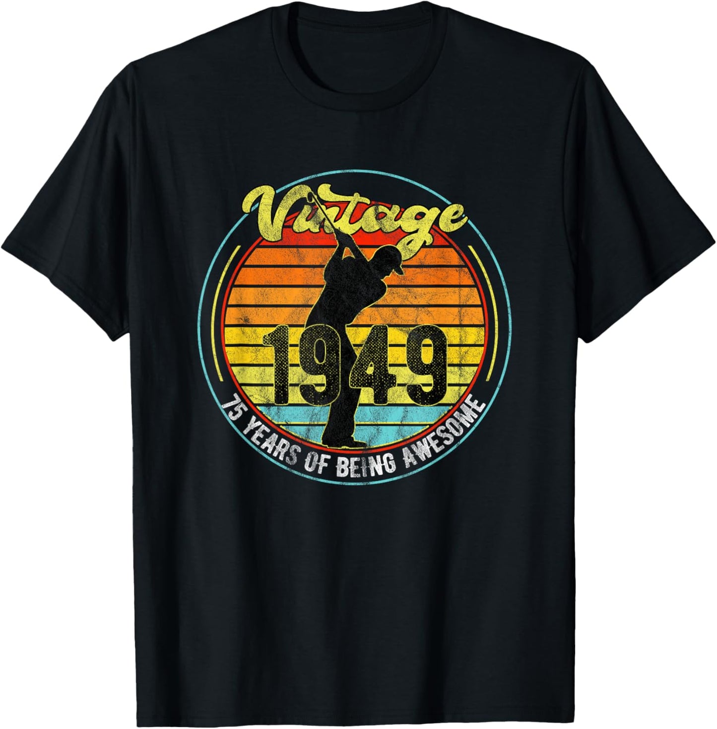 75 Year Old Gifts Vintage Golf Golfer 1949 75th Birthday T-Shirt - T-Shirt | Black