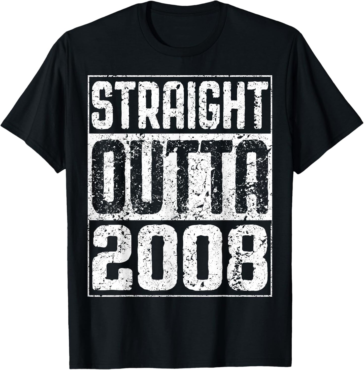 Straight Outta 2008 Shirt 18th Birthday T-Shirt - T-Shirt | Black