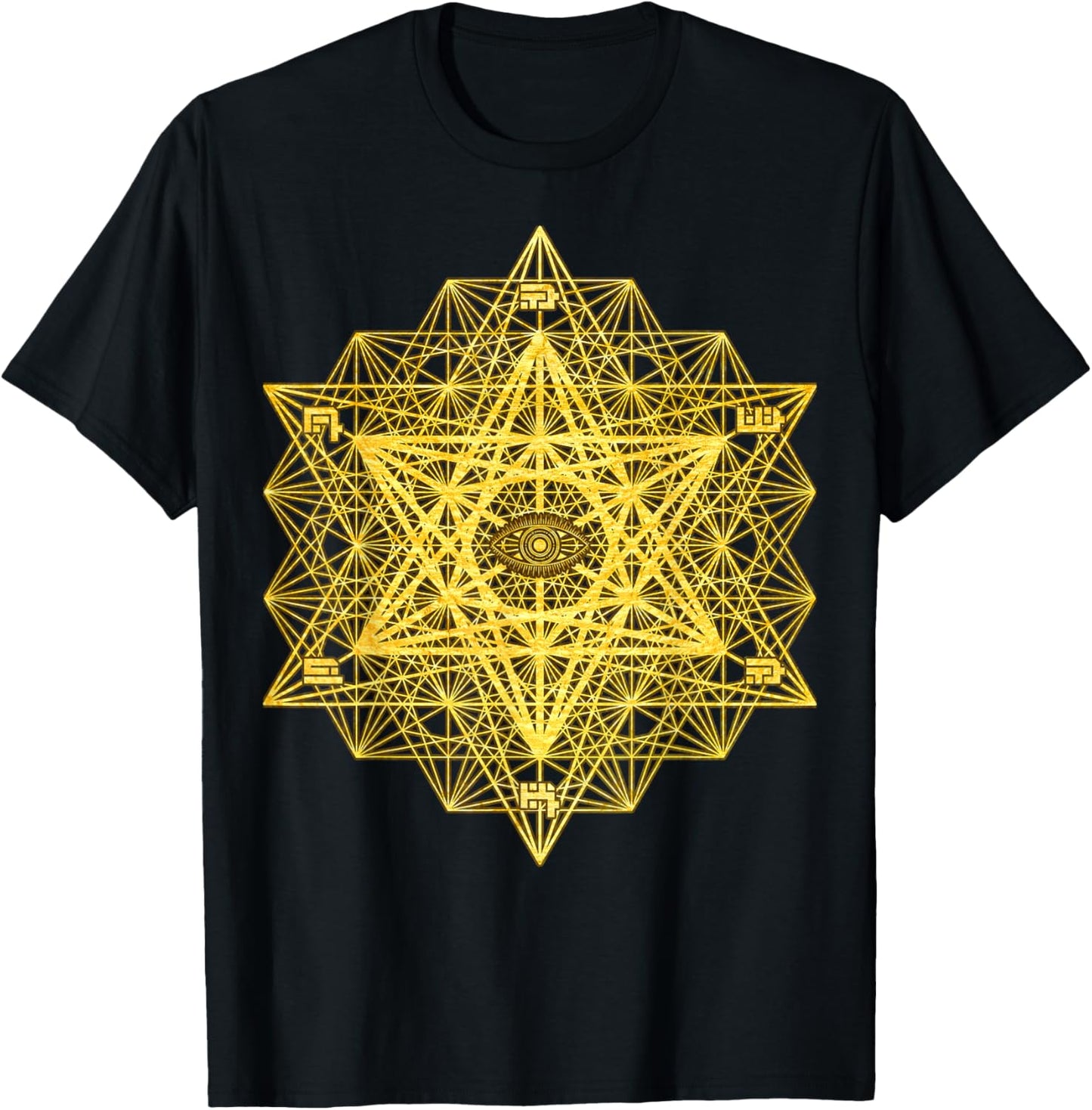 Awaken Third Eye Sacred Geometry Tetrahedron Metatron Cube T-Shirt - T-Shirt | Black