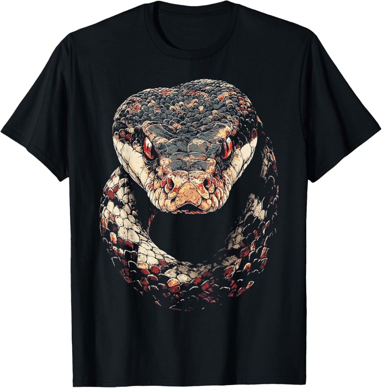 Rattlesnake Snake Graphic Art Rattlesnake T-Shirt - T-Shirt | Black