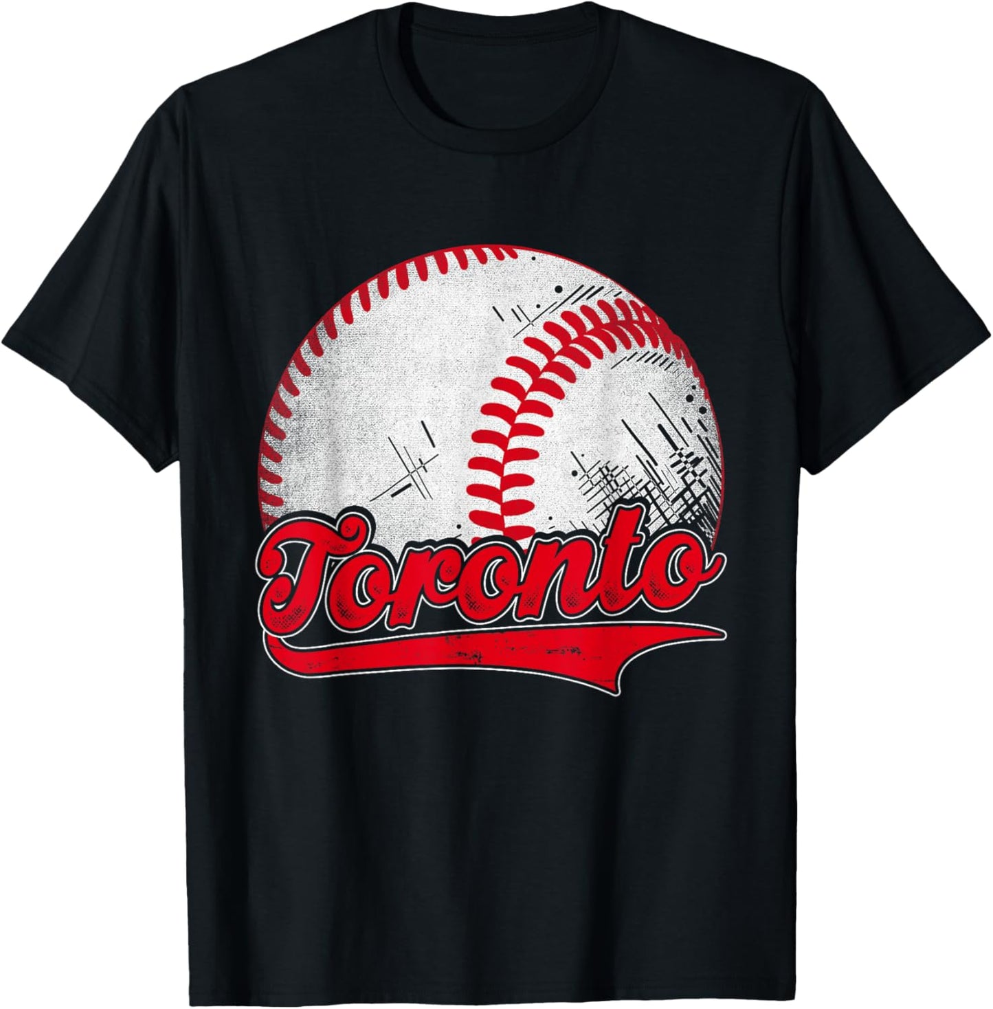 Vintage Toronto Graphic For Baseball Lover Men Women T-Shirt - T-Shirt | Black