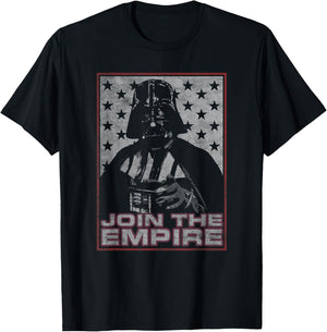 Star Wars Classic Join The Empire Darth Vader Distressed Ad T-Shirt - T-Shirt | Black