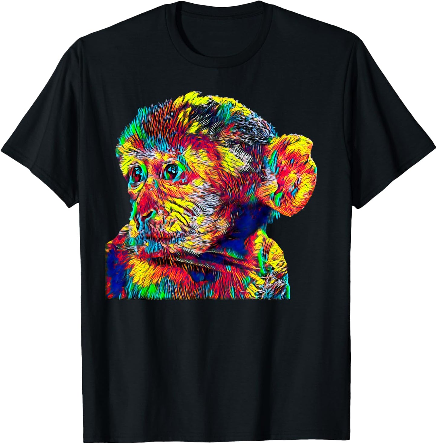 Barbary Macaque Monkey T-Shirt - T-Shirt | Black