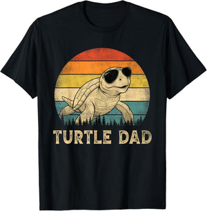 Vintage Turtle Dad Turtle Lovers Daddy Father's Day T-Shirt - T-Shirt | Black