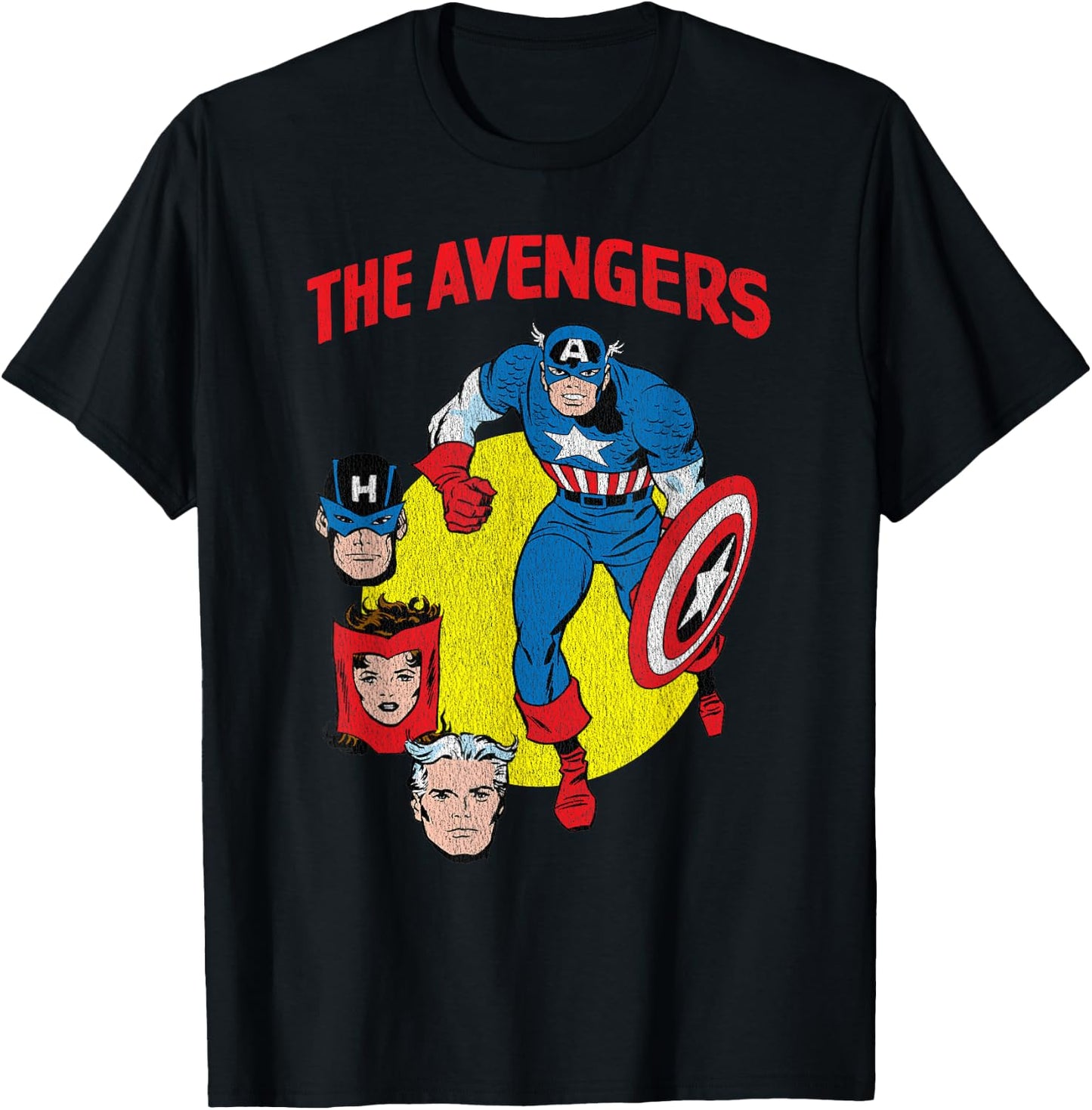 Marvel The Avengers Captain America Retro T-Shirt - T-Shirt | Black