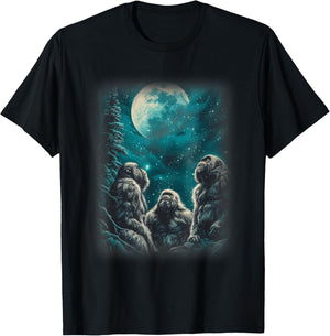 3 Moon Gorilla Shirt, Great Ape Cool Primate Animal Lover T-Shirt - T-Shirt | Black