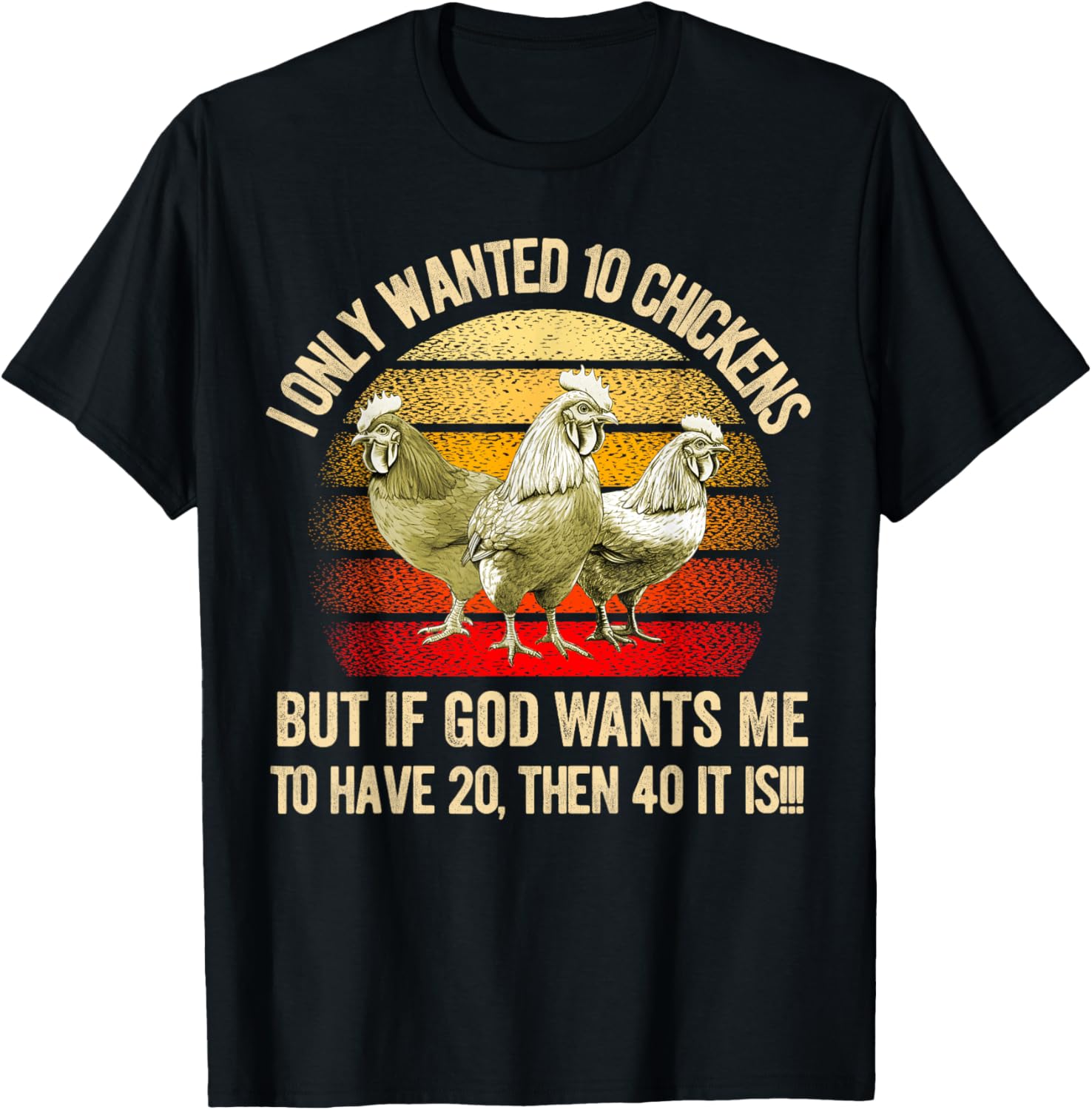 I Only Wanted 10 Chickens But if God Wants Me to Have 20 T-Shirt - T-Shirt | Black