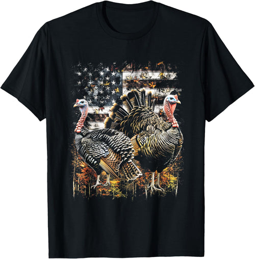 Beautiful Wild Turkey Hunting Camo American Flag