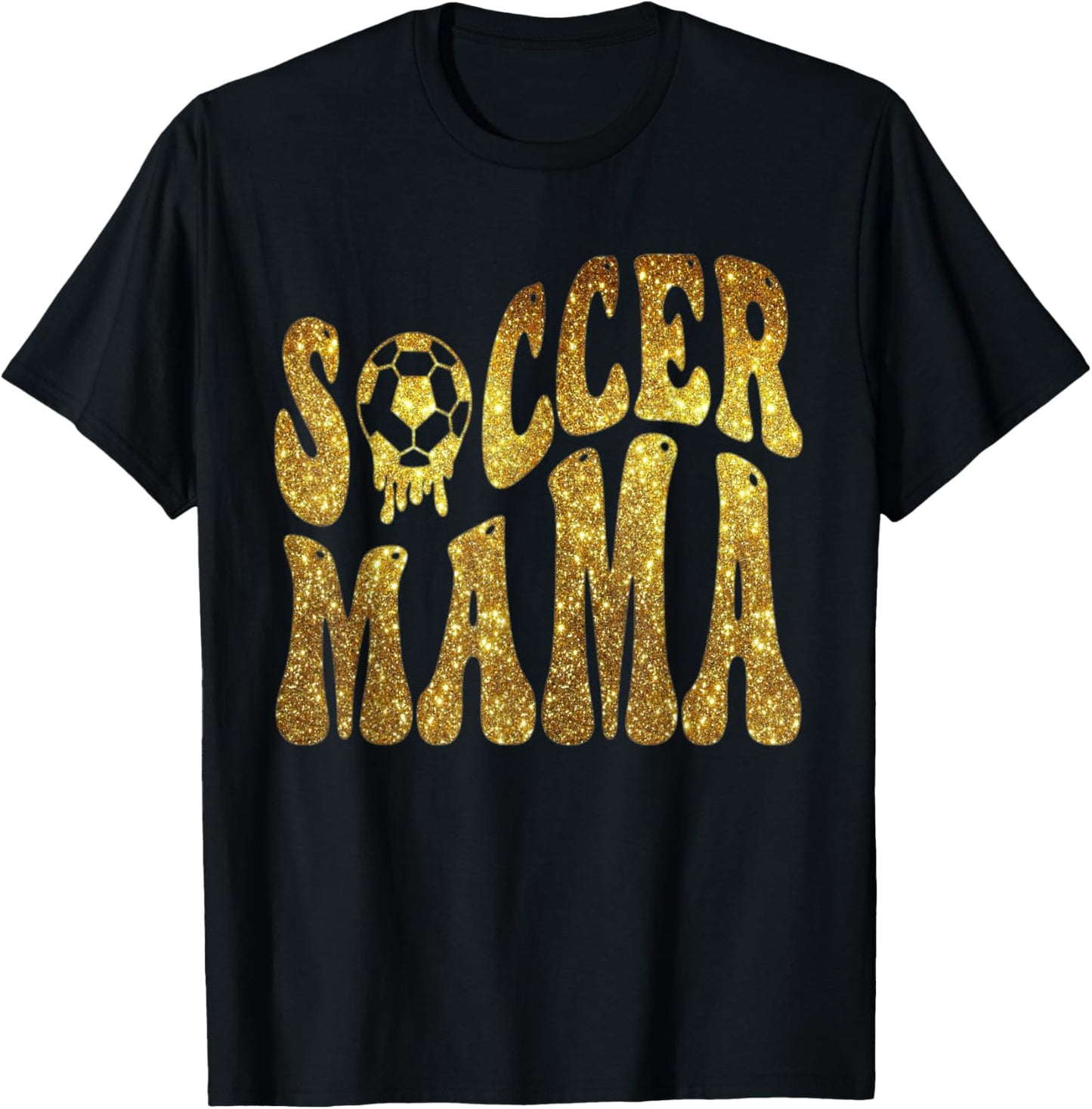 Soccer mama gold print funny mom T-Shirt - T-Shirt | Black