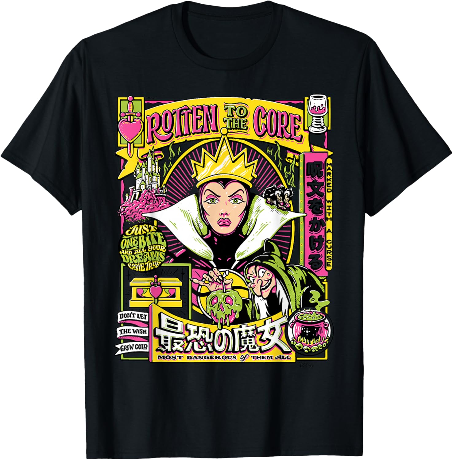 Disney Villains - Evil Queen Rotten To The Core Anime Poster T-Shirt - T-Shirt | Black