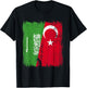 Saudi Arabia Turkey Half Flag Turkiye Saudi Arabian Turkish T-Shirt - T-Shirt | Black