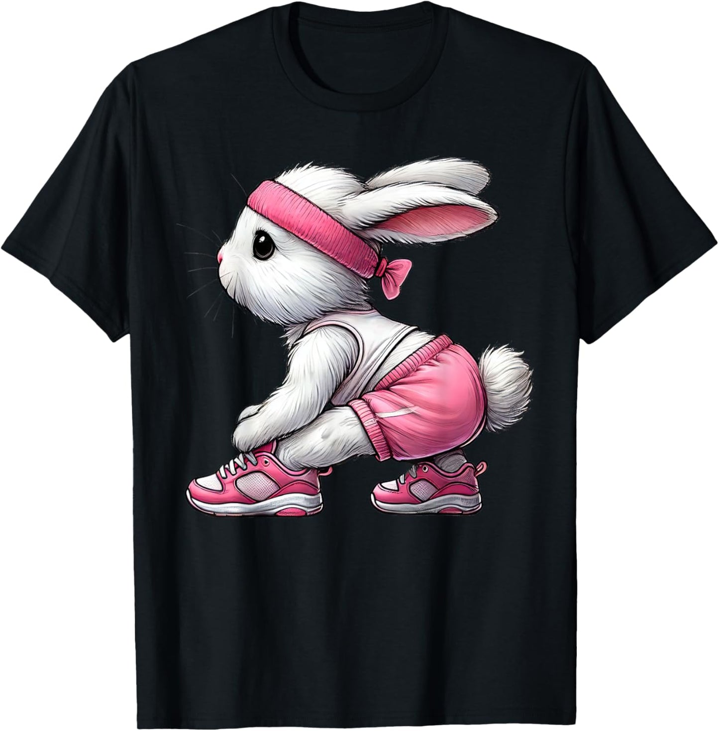 Easter Bunny Exercising Gym Fitness Workout Training T-Shirt - T-Shirt | Black