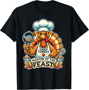 Mom Mother Chef Thanksgiving T-Shirt - T-Shirt | Black