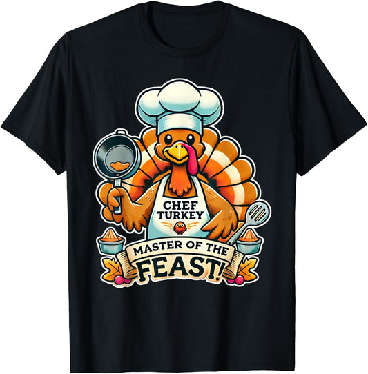 Mom Mother Chef Thanksgiving T-Shirt - T-Shirt | Black