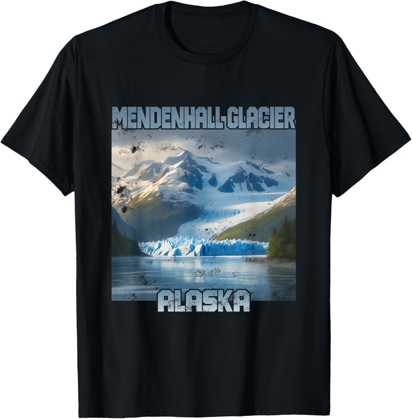 Vintage Mendenhall Glacier Alaska T-Shirt - T-Shirt | Black