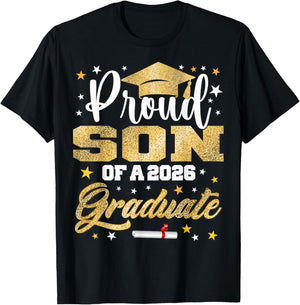 Proud Son of 2026 Graduate Awesome Family College T-Shirt - T-Shirt | Black