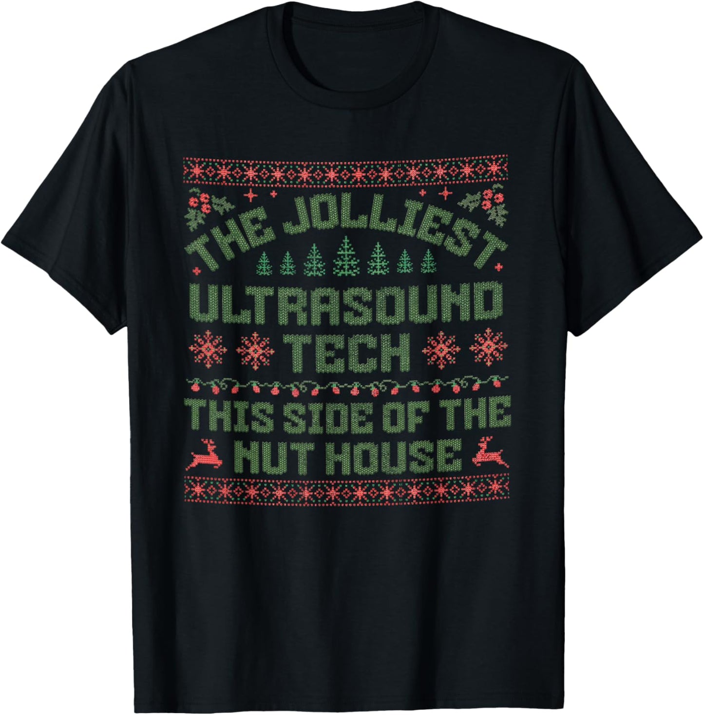 Christmas Ultrasound Tech Shirt Funny Ultrasound Technologis T-Shirt - T-Shirt | Black