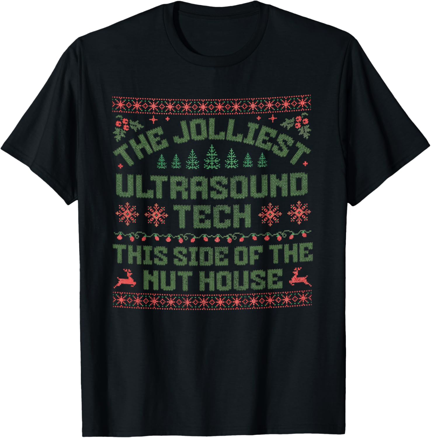 Christmas Ultrasound Tech Shirt Funny Ultrasound Technologis T-Shirt - T-Shirt | Black