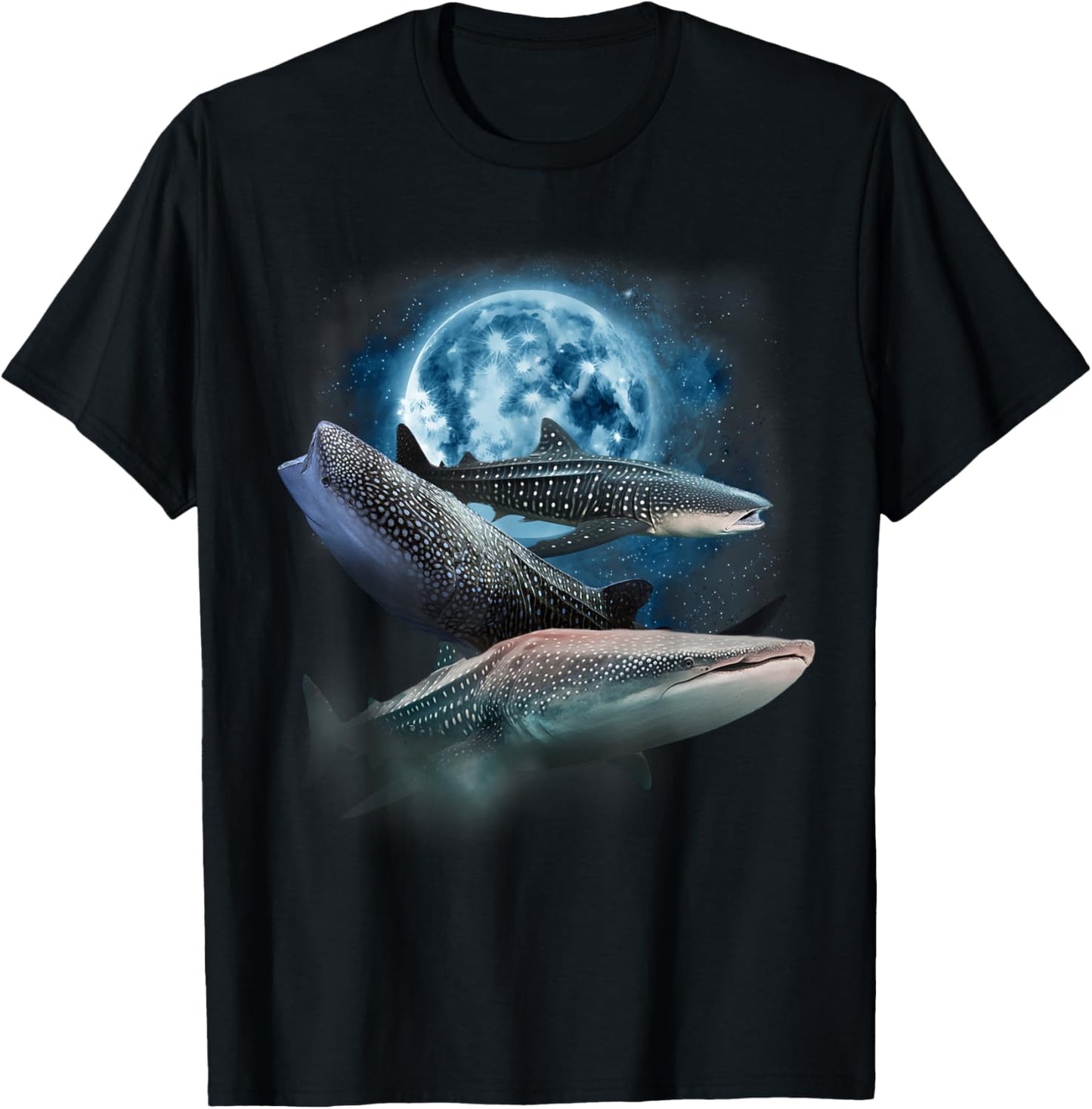Whale Shark Shirt - Howling at the Moon Whale Shark T-Shirt - T-Shirt | Black