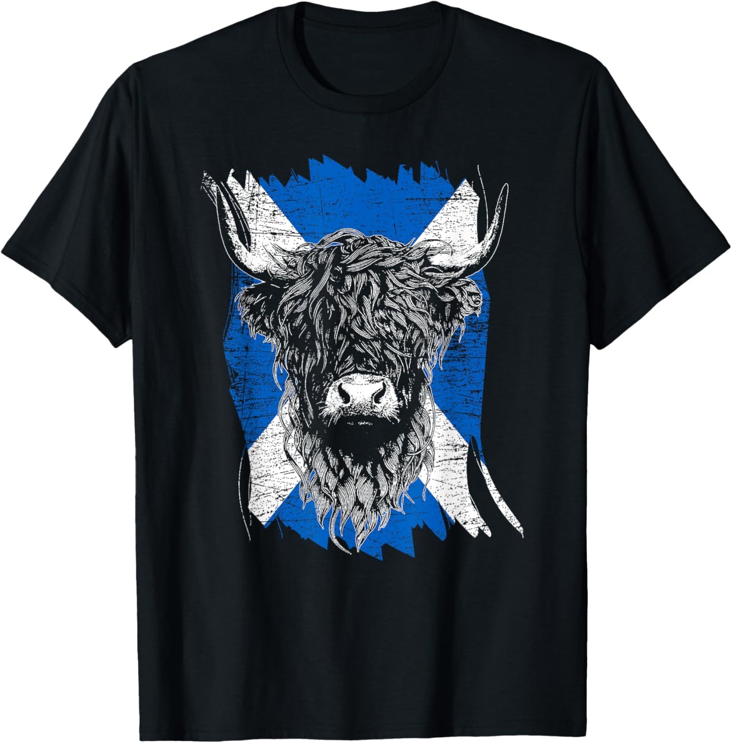 Scottish Highland Cow Cattle Hairy Cow Flowers Woman T-Shirt - T-Shirt | Black