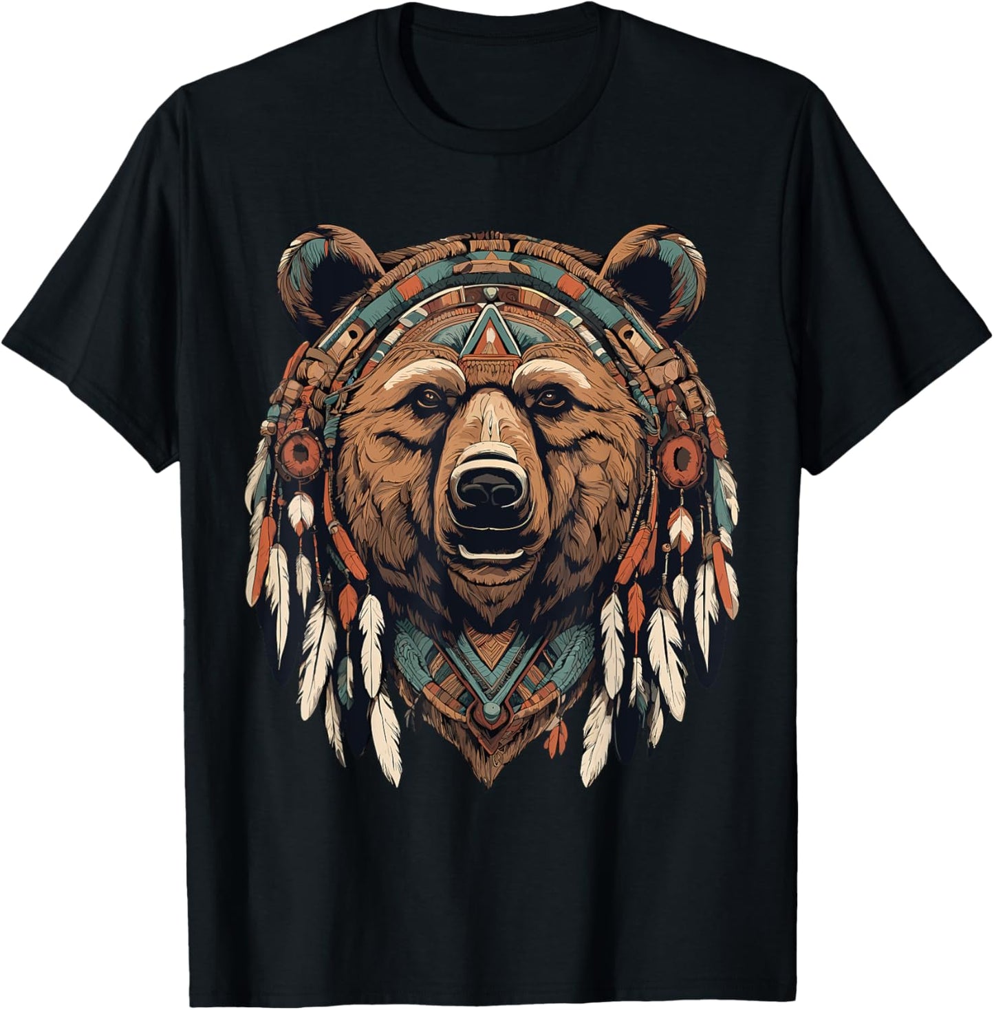 Native American Bear Totem Spiritual T-Shirt - T-Shirt | Black