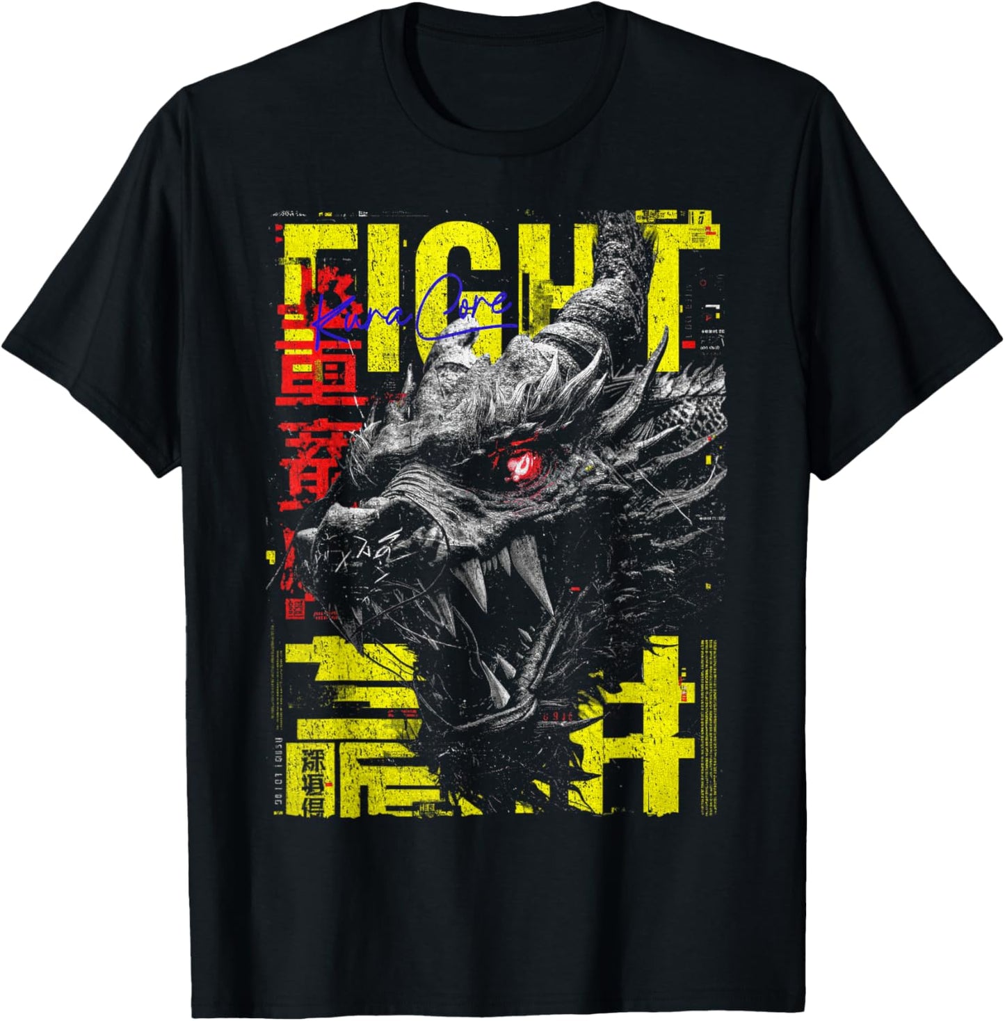 Japan Streetwear Cyberpunk Y2K Techwear Retro Manga Anime T-Shirt - T-Shirt | Black