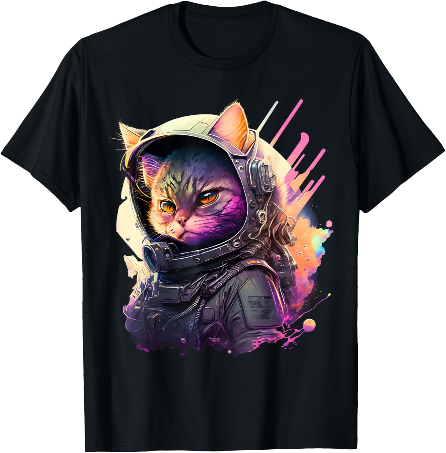 catstronaut Hero Universe Space Cat Astronaut With Spacesuit T-Shirt - T-Shirt | Black