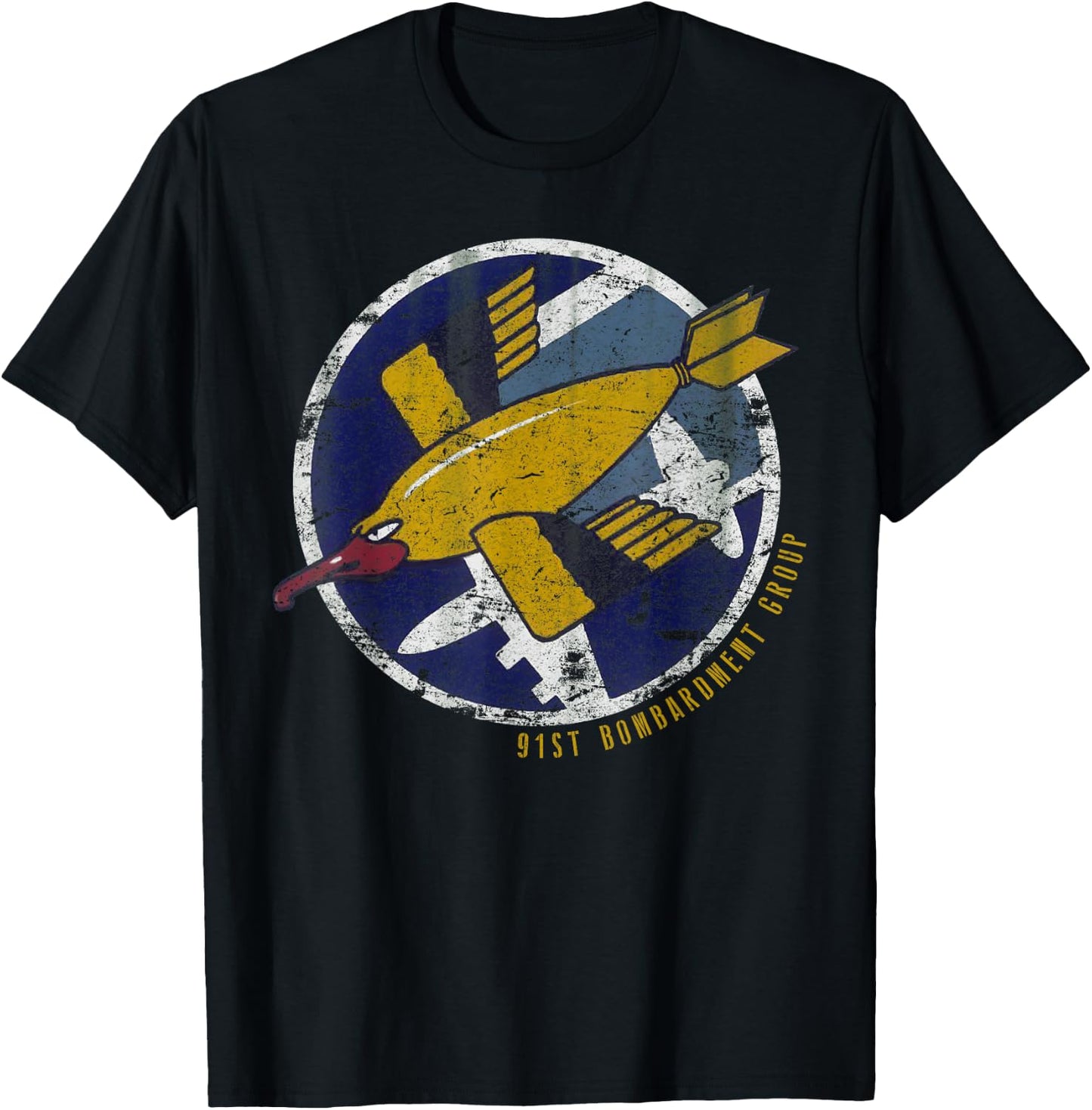 91st Bombardment Group WWII Vintage Patch Insignia T-Shirt - T-Shirt | Black