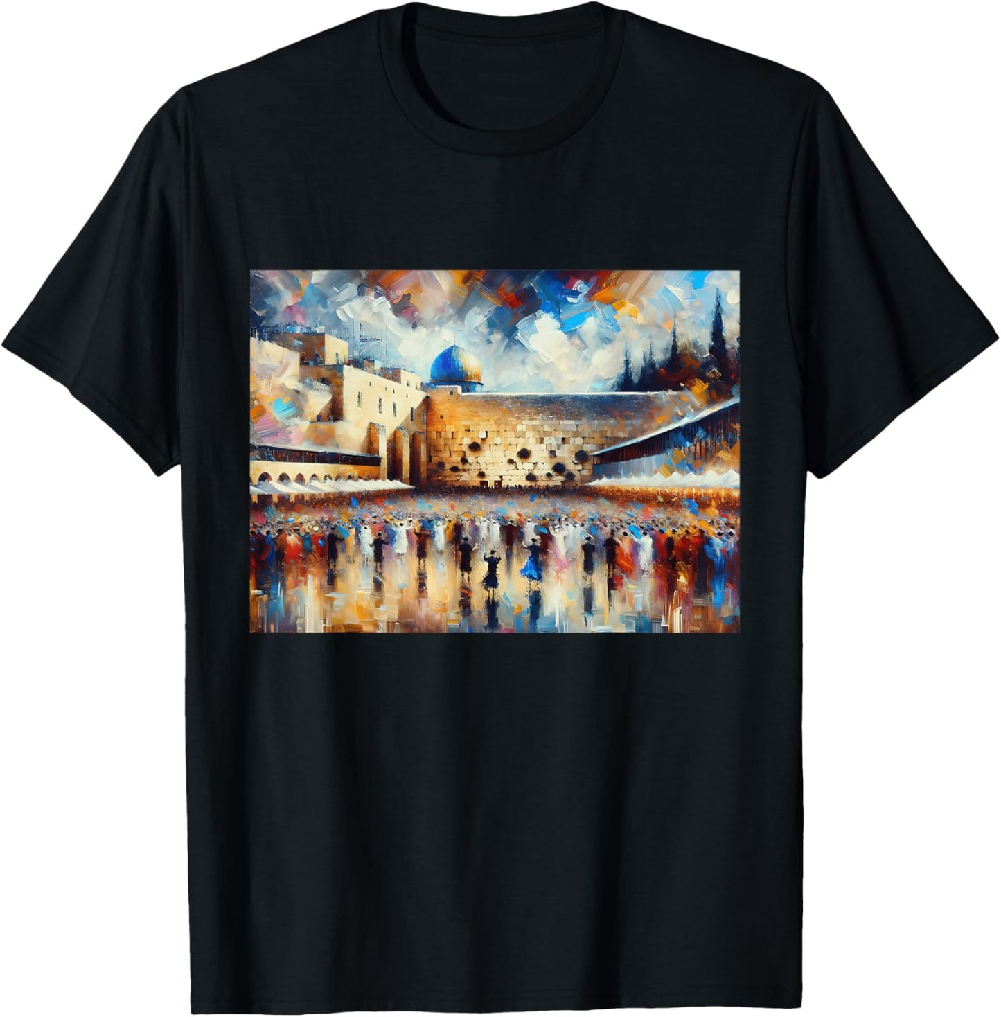 Kotel Painting jerusalem City Western Wall Wailing Wall T-Shirt - T-Shirt | Black