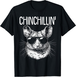 Chinchillin' Funny Cute Chinchilla Lover T-Shirt - T-Shirt | Black