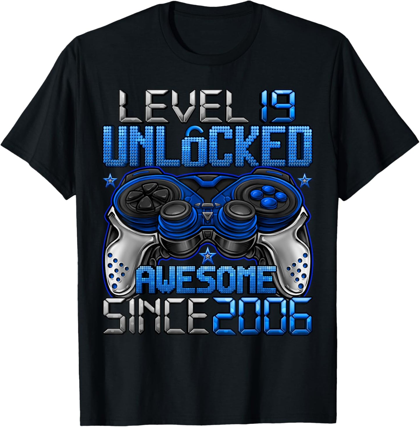 Level 19 Unlocked 19 Year Old Gifts Boys 19th Birthday Boy T-Shirt - T-Shirt | Black