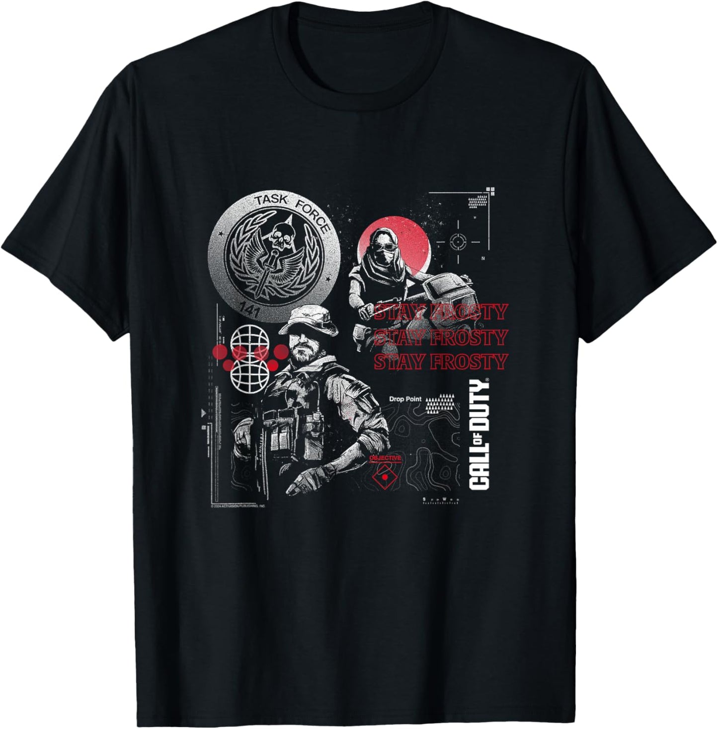 Call of Duty Task Force 141 Stay Frosty Black Men's -Adults Short Sleeve T-Shirt - T-Shirt | Black