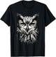 Owl Artwork Drawing Animal Lovers Animal Print Portrait T-Shirt - T-Shirt | Black