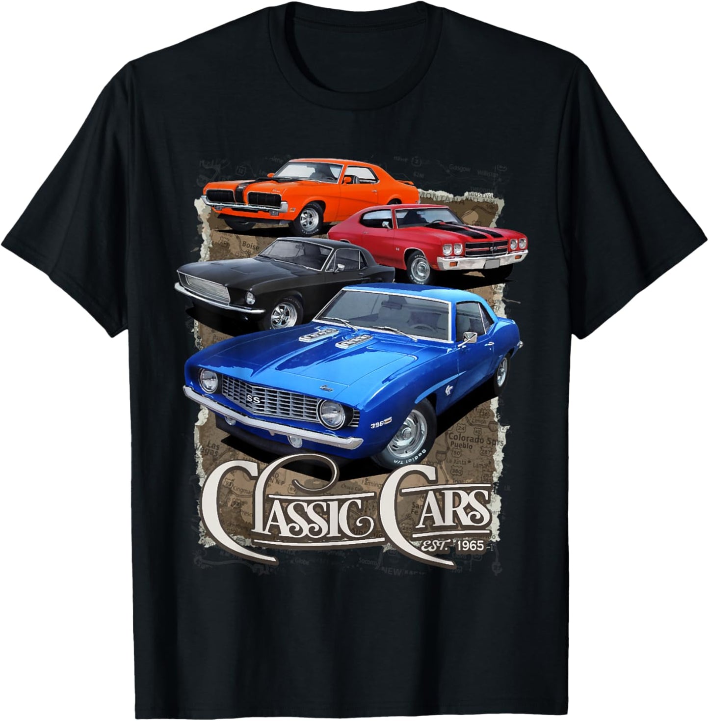 1968 67 68 69 Mercury Cougar , chevelle nova ss classic car T-Shirt - T-Shirt | Black