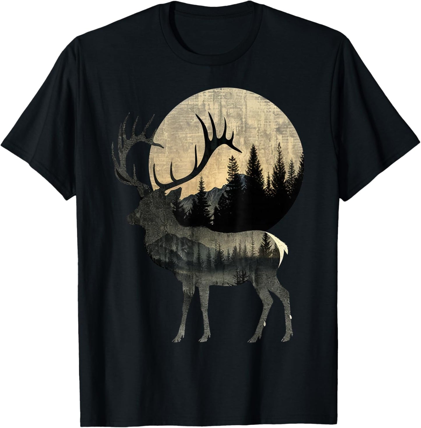 Forests, mountains Elk T-Shirt - T-Shirt | Black