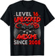 Level 16 Unlocked Awesome Since 2008 Gaming 16th Birthday T-Shirt - T-Shirt | Black