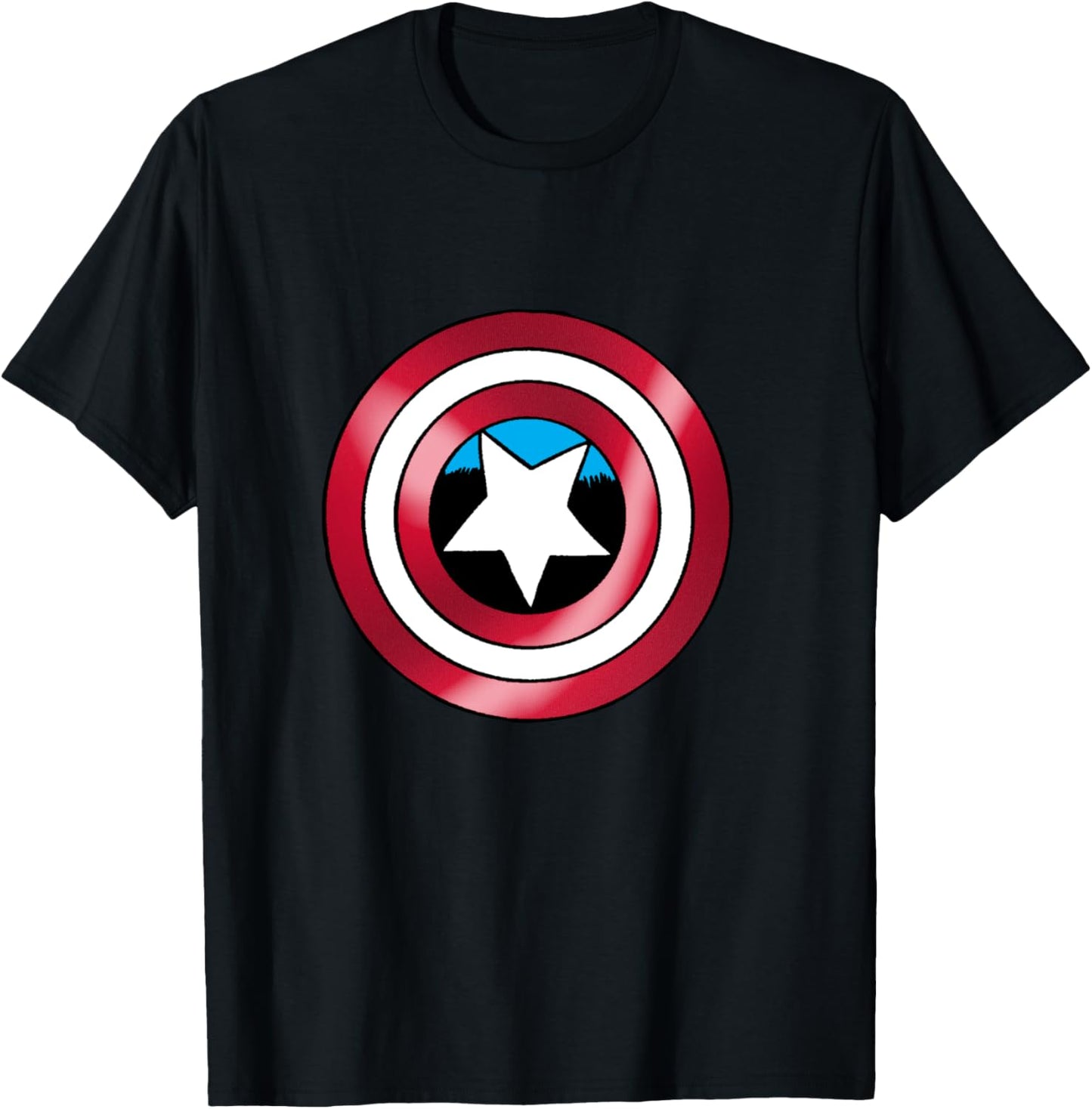 Marvel Comics Retro Classic Captain America Shield Chest T-Shirt - T-Shirt | Black