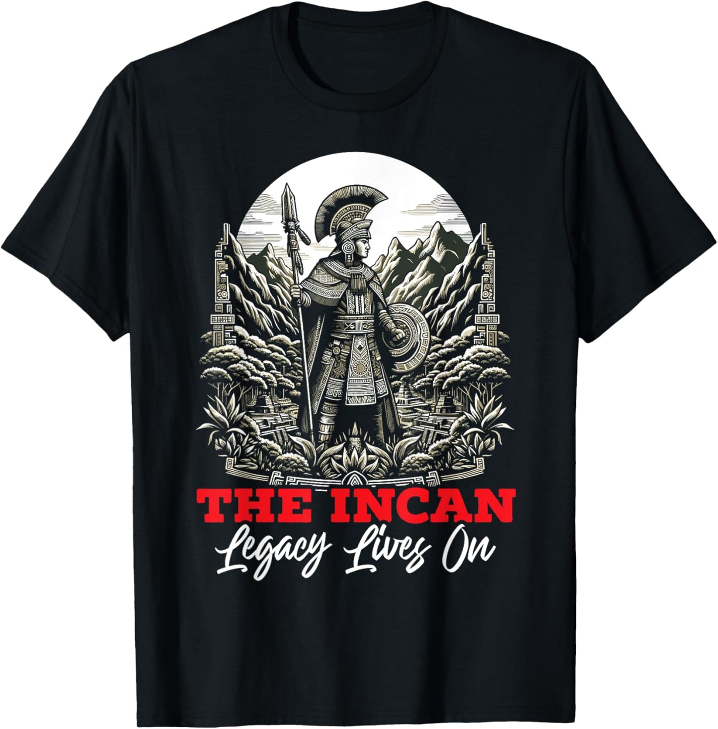Incan Warrior South America Peru Peruvian Inca Empire T-Shirt - T-Shirt | Black