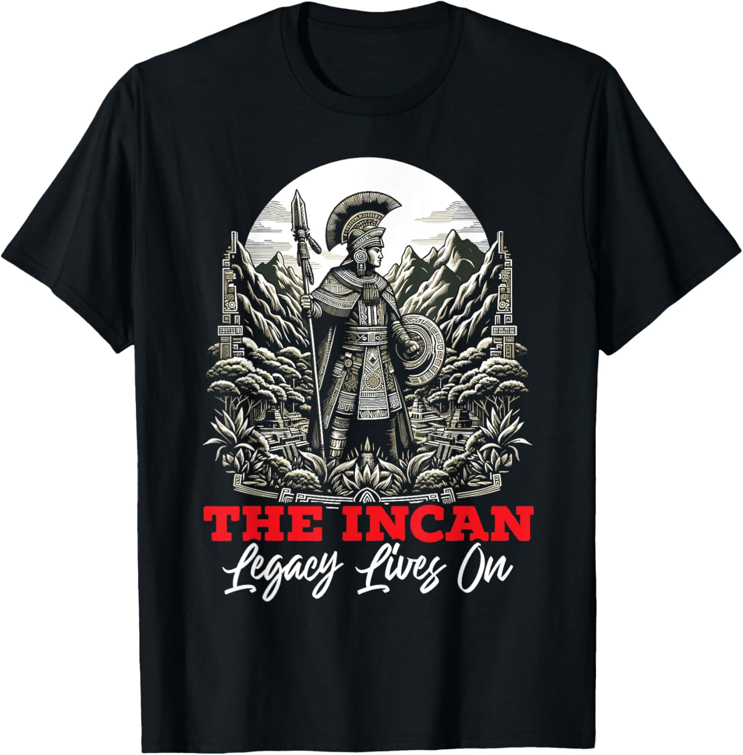 Incan Warrior South America Peru Peruvian Inca Empire T-Shirt - T-Shirt | Black