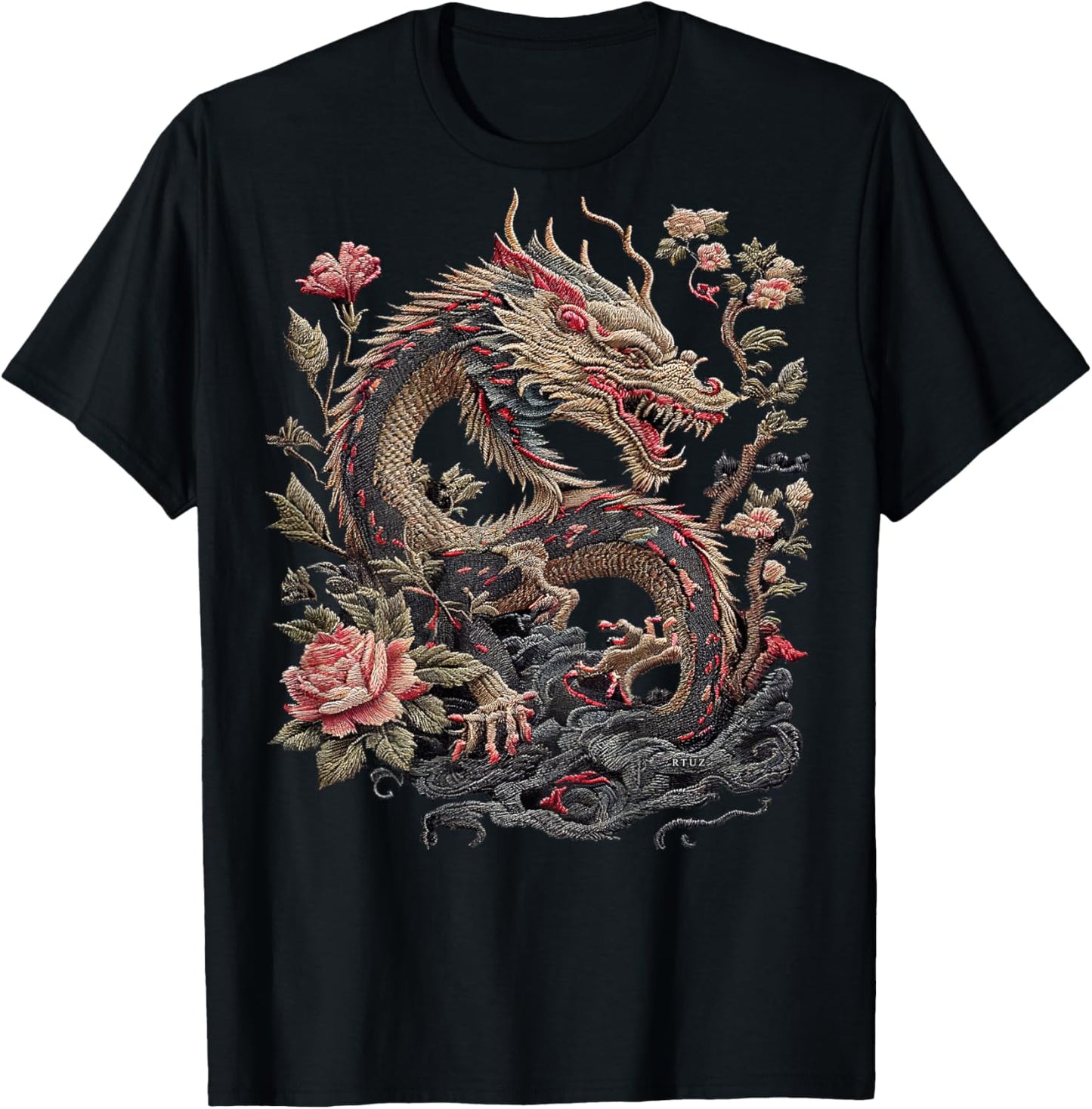 Drachen Streetwear Aesthetic Retro Mode Dragon Damen Herren T-Shirt - T-Shirt | Black