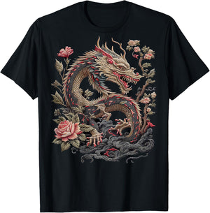 Drachen Streetwear Aesthetic Retro Mode Dragon Damen Herren T-Shirt - T-Shirt | Black